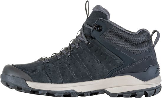 zapatos co Oboz hombres sypes cuero medio impermeable roca de lava PV48V442