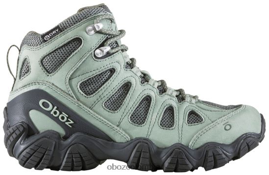 zapatos co Oboz mujer diente de sierra ii medio impermeable musgo pálido PV48V4121