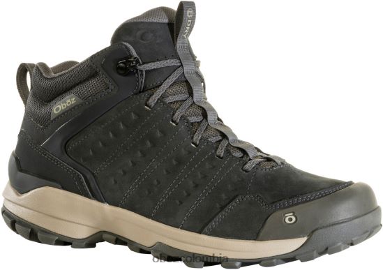 zapatos co Oboz hombres sypes cuero medio impermeable roca de lava PV48V442