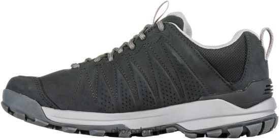 zapatos co Oboz mujer sypes bajo cuero impermeable Mar Negro PV48V4146